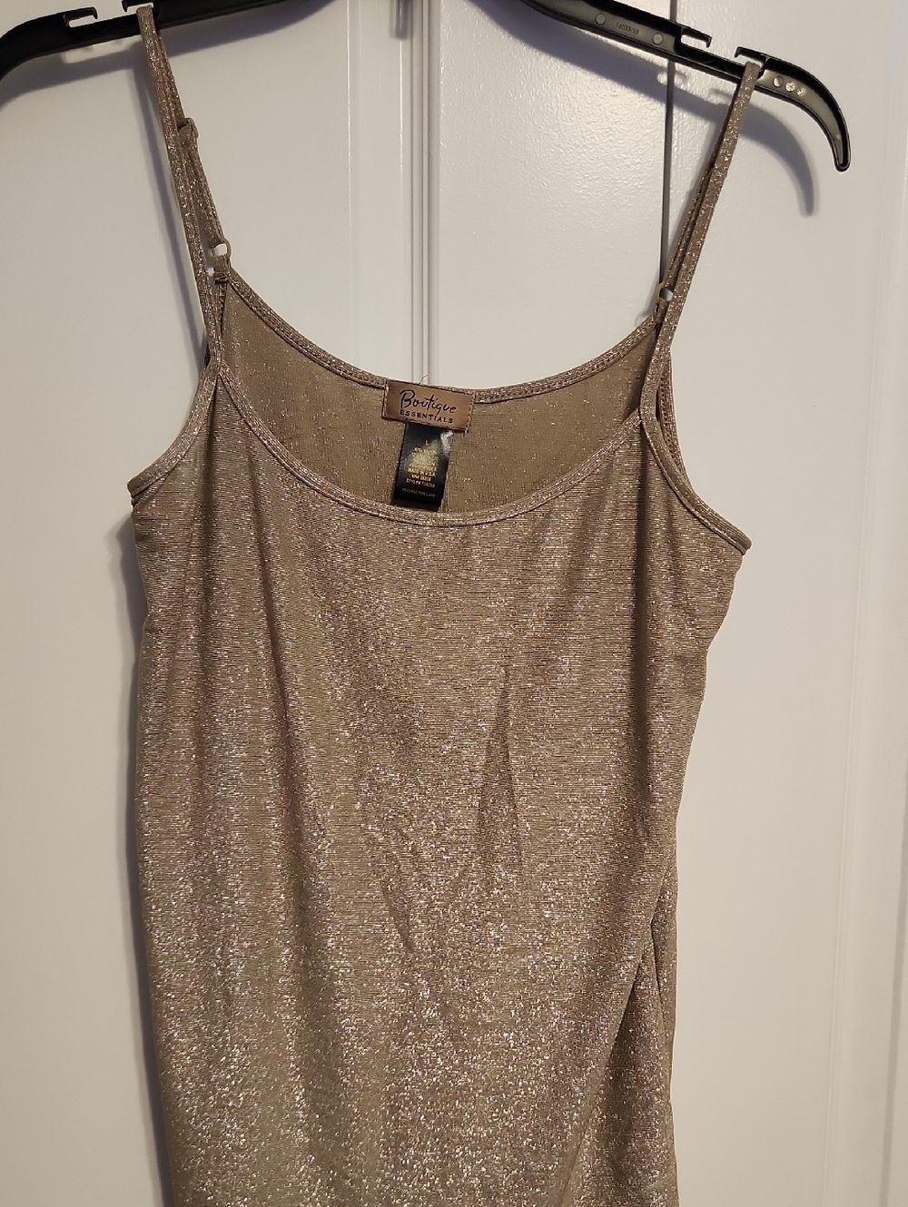 Essentials Gold Shimmer Adjustable-Strap Cami